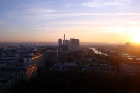 Paris from the tower during a sunset Foto stock