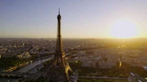 Paris At Twilight With The Eiffel Tower In The Foreground Stock Footage 249644313