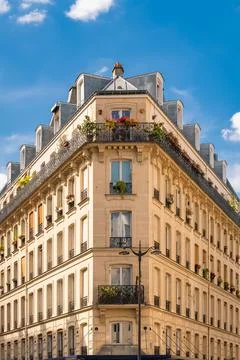 Paris, typical facade and windows Stockfoto's