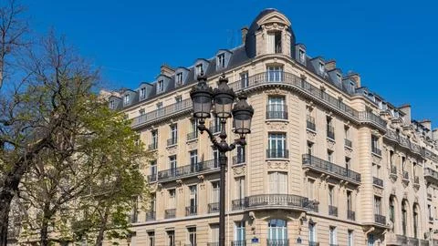 Paris, typical facade and windows Stock Photos