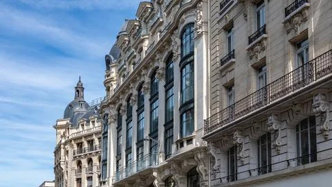 Paris, typical facade and windows Stockfoto's