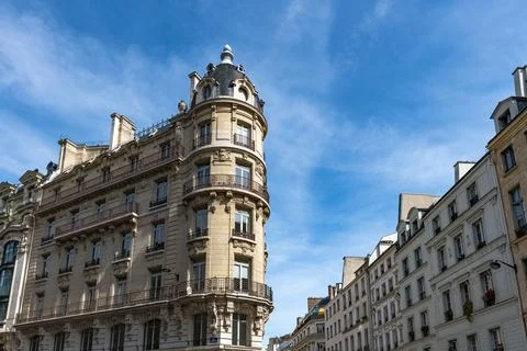Paris, typical facade and windows Stockfoto's