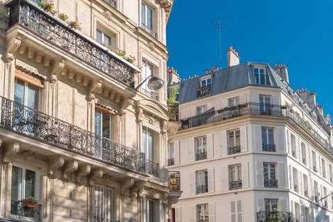 Paris, typical facade Stock Photos