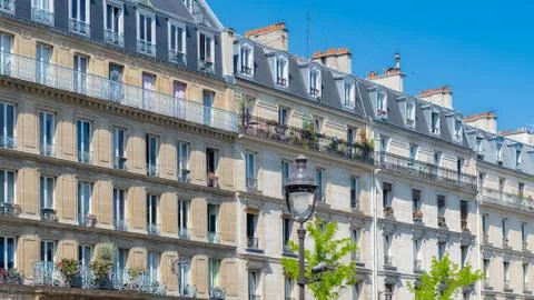 Paris, typical facades Stock Photos