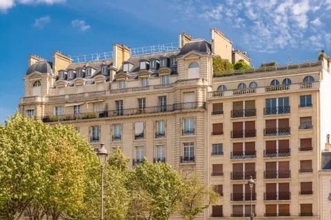 Paris, typical facades Stock Photos