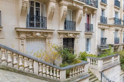 Paris, typical facades Stock Photos