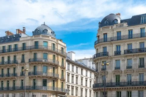 Paris, typical facades Stock Photos