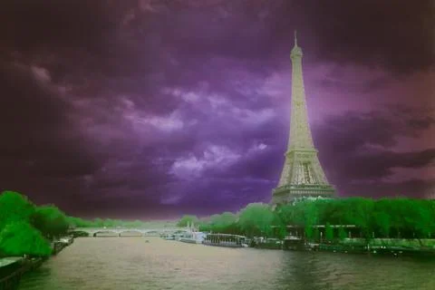 Paris in Ultraviolet Stock Photos