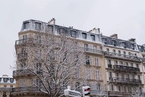 Paris under the snow Stock Photos