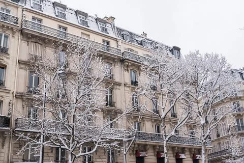 Paris under the snow Stock Photos