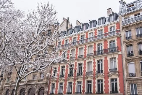 Paris under the snow Stock Photos