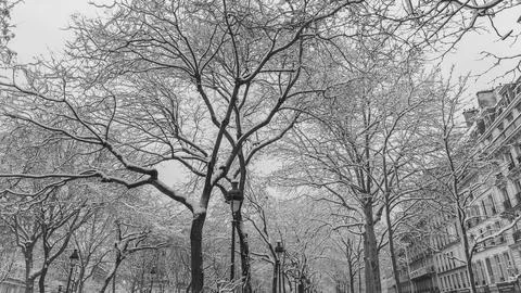Paris under the snow Stock Photos