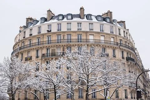 Paris under the snow Stock Photos