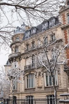 Paris under the snow Stock Photos