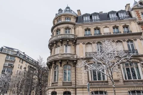 Paris under the snow Stock Photos