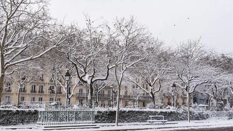 Paris under the snow Stock Photos