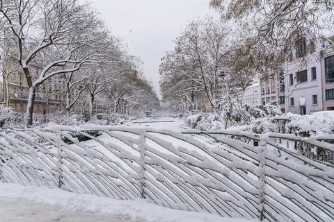 Paris under the snow Stock Photos