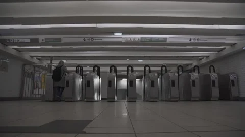 Paris Underground gate Stock Footage 48840122