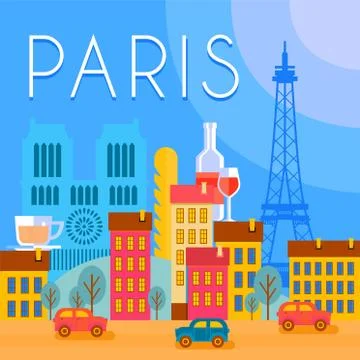 Paris Vector City Background Stockillustratie