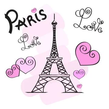 Paris vector illustration Stock Illustration