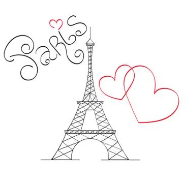 Paris vector illustration Stock Illustration