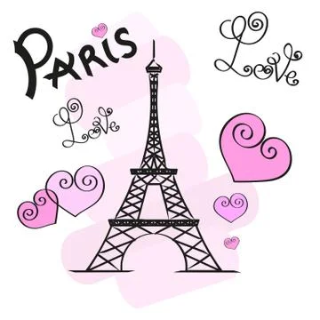 Paris vector illustration Stock Illustration
