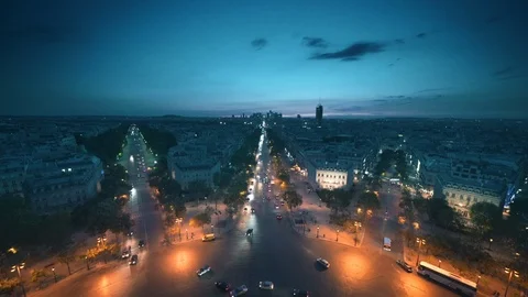 Paris view from Arc de Trimphe, France Stock Footage 116888637