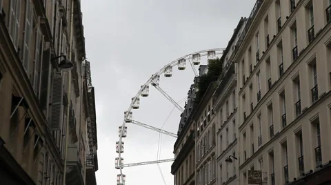 Paris view with carousel Stock Footage 40402371