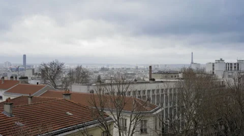 Paris view during the winter Stock Footage 60359027