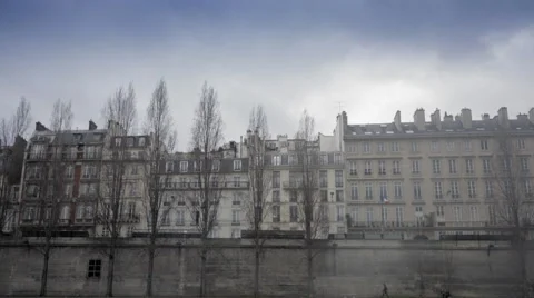 Paris view during the winter Stock Footage 60359151