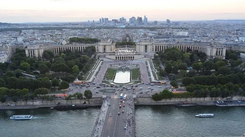Paris view from Eiffel Stock Footage 78197334