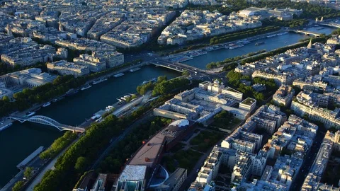 Paris view from Eiffel Stock Footage 78223704