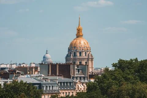 Paris View from Eiffel Tower on Sunny Day Stock Photos