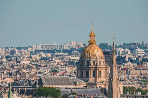 Paris View from Eiffel Tower on Sunny Day Stock Photos