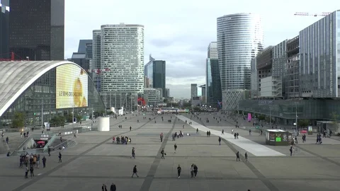 Paris. View from the Grande Arche de la Défense. Stock Footage 104780351