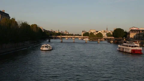 Paris, View of le de la Cit from the Carousel Bridge Stock Footage 332454655