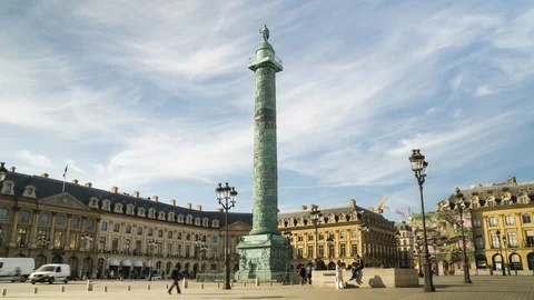 Paris, view of Place Vendome Video stock 90744537