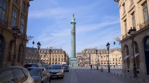 Paris, view of Place Vendome Stock Footage 90744572