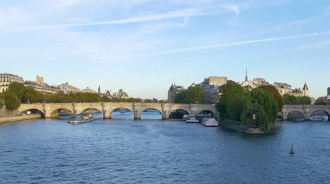 Paris, view of Pont Neuf Stock Footage 58105202