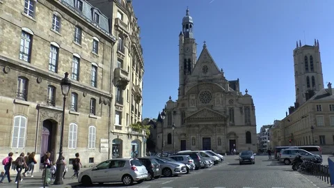 Paris. View of Saint-Étienne-du-Mont. Stock Footage 103401164
