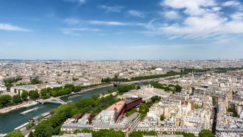 Paris view skyline from Eiffel Tower, Paris, France Stock Photos