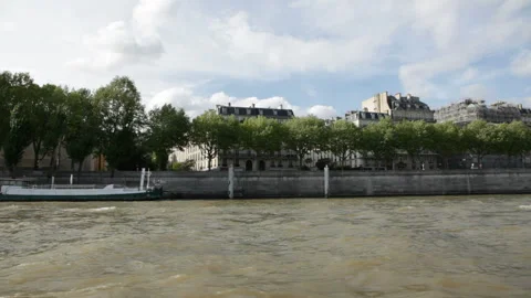 Paris Viewed from the Seine River Stock Footage 332454698