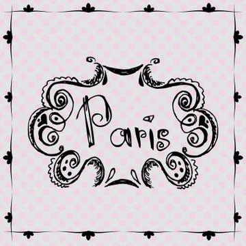 Paris vintage frame on vintage background Stock Illustration