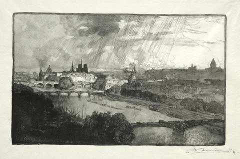Paris, vu du Pavillon de Flore, 1890. Auguste Louis Lepre (French, 1849-191.. イラスト素材