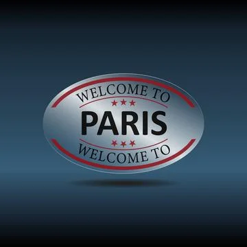 Paris Welcome To Word Text with Creative Design Vector Illustration. - Vector Stock Illustration