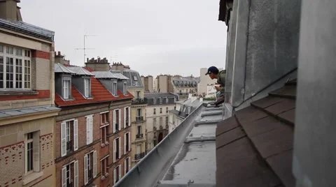 Paris Window View Video stock 67906476