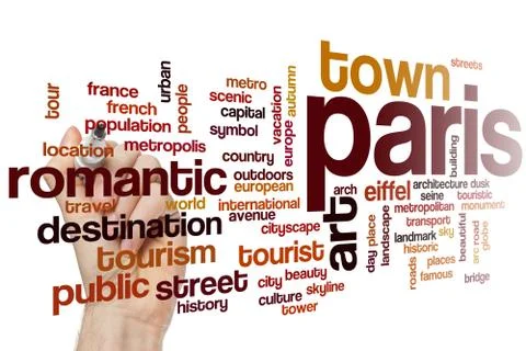 Paris word cloud Stock Photos