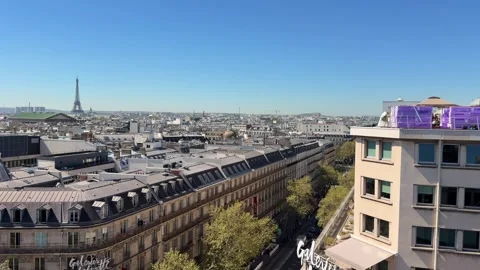 Parisian cityscape showing the Eiffel Tower landmark Stock Footage 337532651