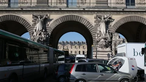 Parisian Intersection Stock Footage 203374097