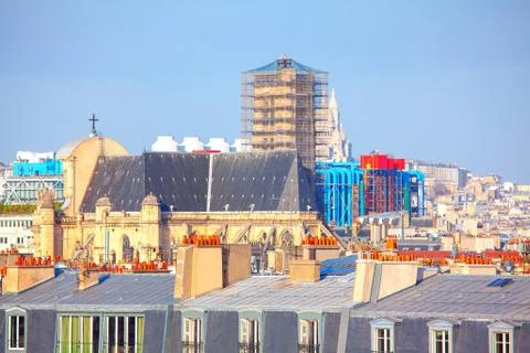 Parisian Rooftops 库存照片